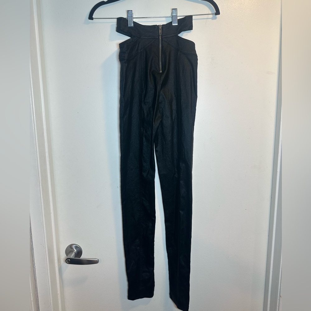 Black dressy cutout leggings/trousers ankle length